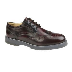 Grafters Mens Leather Brogues / Burgundy